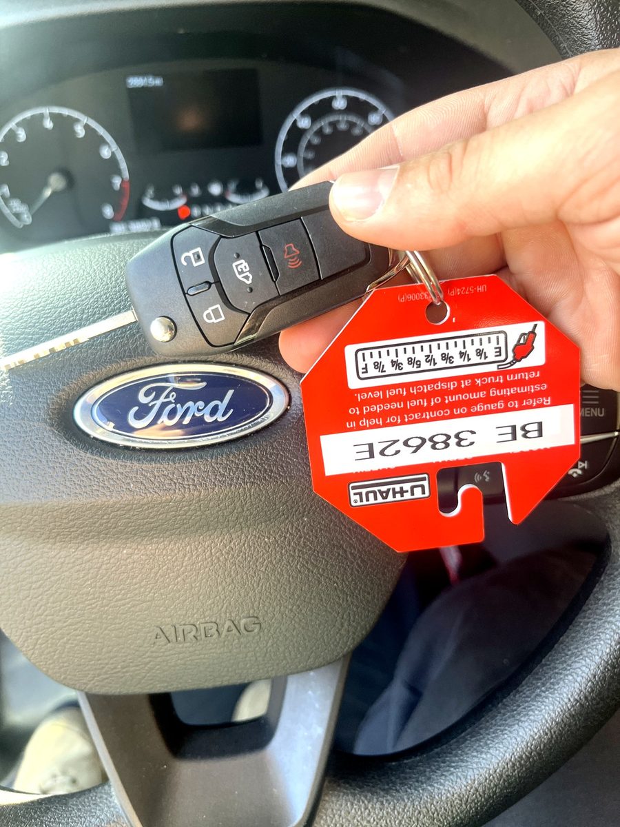 A Ford fob cut, programmed and tagged at the vehicle