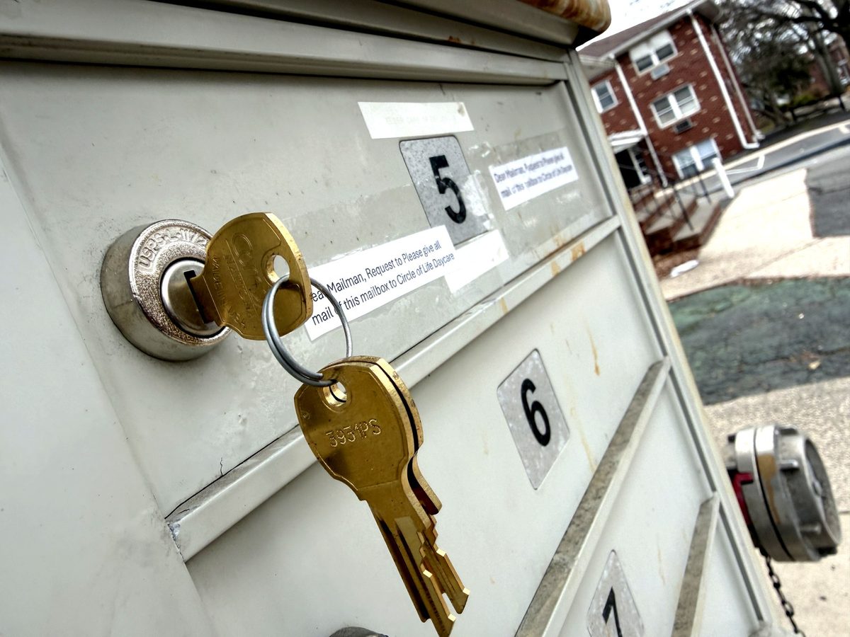 A mailbox bank opened and re-keyed, key cut on site